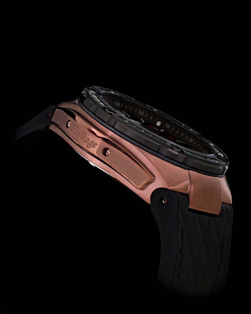 
                  
                    Load image into Gallery viewer, Royale XL TW027S-D5 (Coffee/Black) with Swarovski (Coffee Salmon Leather with Rubber Strap)
                  
                