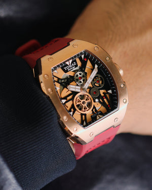 
                  
                    Load image into Gallery viewer, Colt M4 TW029A-D13 (Rosegold) Red Leather with Rubber Strap
                  
                