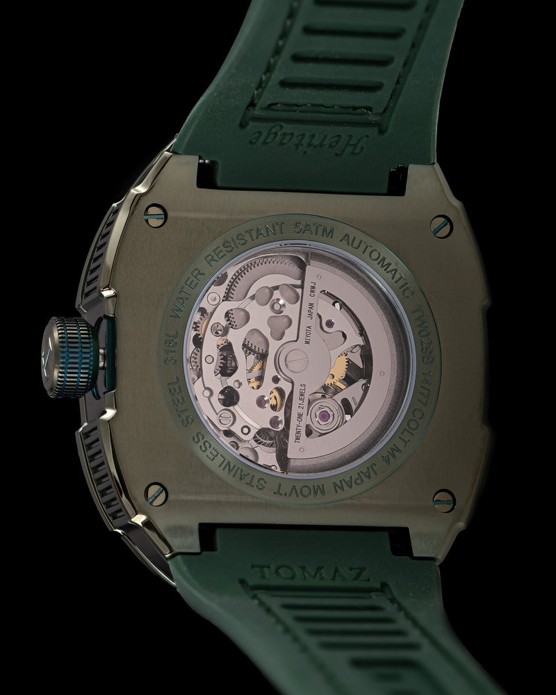 
                  
                    Load image into Gallery viewer, Colt M4 TW029B-D7 (Green/Black) with Gold Swarovski (Green Leather with Rubber Strap )
                  
                