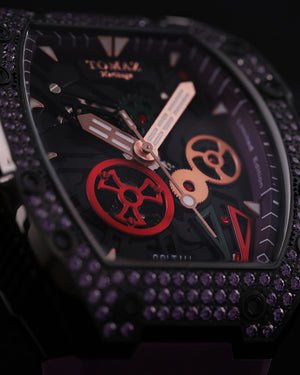 
                  
                    Load image into Gallery viewer, Colt M4 TW029B-D8 (Black) with Purple Swarovski (Purple Leather with Rubber Strap)
                  
                