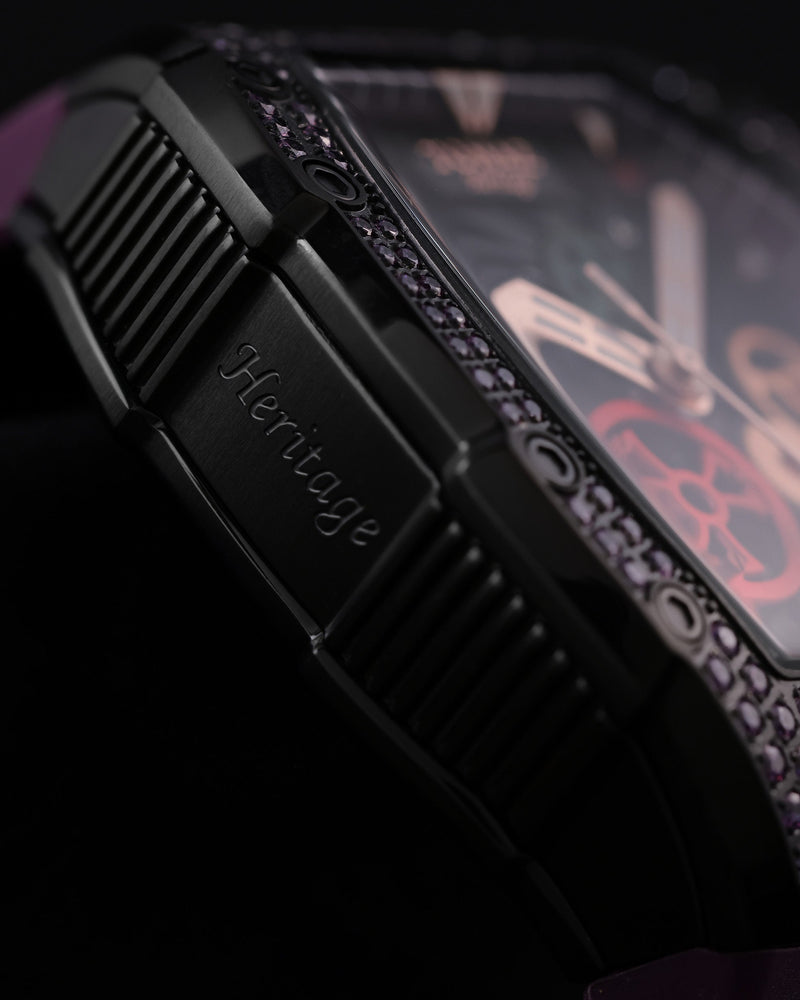 
                  
                    Load image into Gallery viewer, Colt M4 TW029B-D8 (Black) with Purple Swarovski (Purple Leather with Rubber Strap)
                  
                