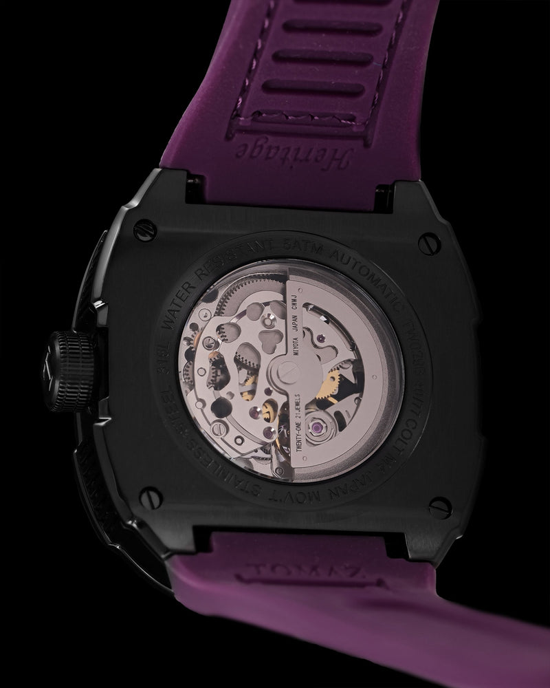 
                  
                    Load image into Gallery viewer, Colt M4 TW029B-D8 (Black) with Purple Swarovski (Purple Leather with Rubber Strap)
                  
                