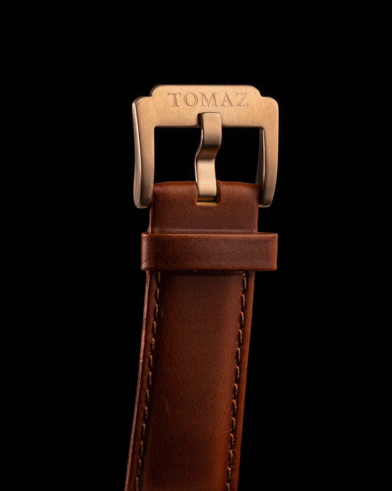 
                  
                    Load image into Gallery viewer, Xavier Automatic TW030-D12 (Rosegold/Blue) Brown Leather Strap
                  
                