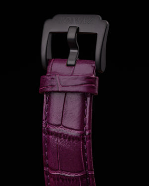 
                  
                    Load image into Gallery viewer, Xavier Automatic TW030-D13 (Black/Purple) Purple Bamboo Leather Strap
                  
                