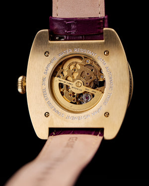 
                  
                    Load image into Gallery viewer, Xavier Automatic TW030-D17 (Gold/Purple) Purple Bamboo Leather Strap
                  
                