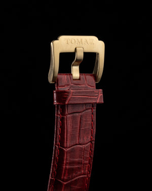 
                  
                    Load image into Gallery viewer, Xavier Automatic TW030-D18 (Gold/Red) Red Bamboo Leather Strap
                  
                