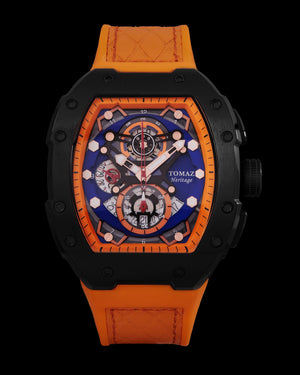 
                  
                    Load image into Gallery viewer, AK47 TW032-D10  (Black/Orange/Blue) Orange Leather with Rubber Strap
                  
                