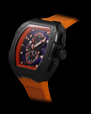 
                  
                    Load image into Gallery viewer, AK47 TW032-D10  (Black/Orange/Blue) Orange Leather with Rubber Strap
                  
                