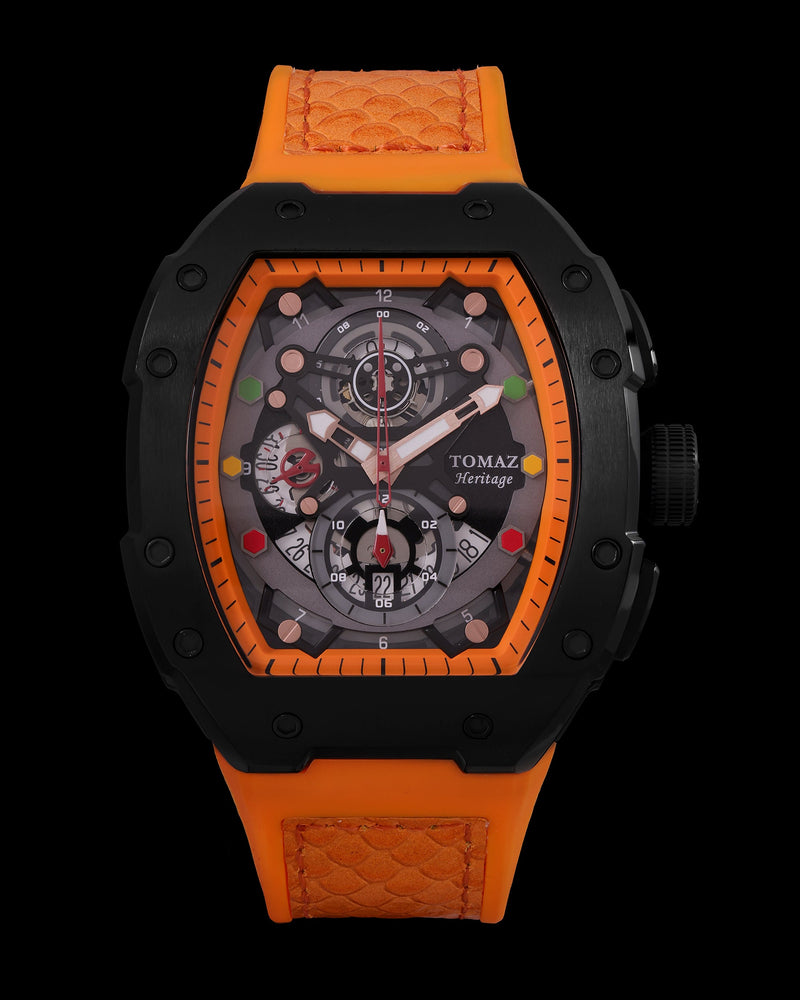 
                  
                    Load image into Gallery viewer, AK47 TW032-D16 (Black/Orange) Orange Leather with Rubber Strap
                  
                