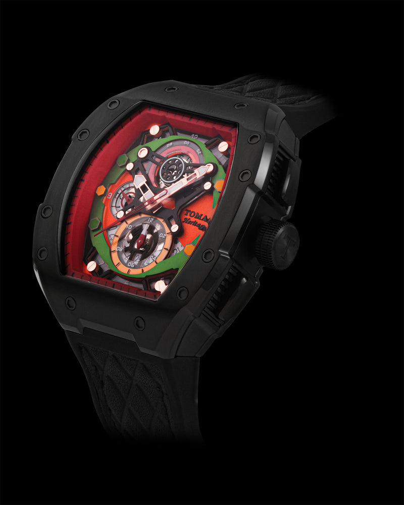 
                  
                    Load image into Gallery viewer, AK47 TW032-D18 (Black/Red) Black Leather with Rubber Strap
                  
                