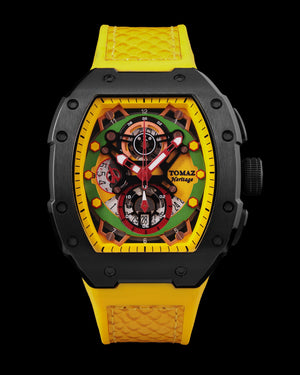 
                  
                    Load image into Gallery viewer, AK47 TW032-D1 (Black/Yellow/Green) Yellow Leather with Rubber Strap
                  
                