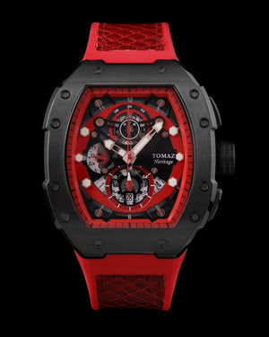 
                  
                    Load image into Gallery viewer, AK47 TW032-D5 (Black/Red) Red Leather with Rubber Strap
                  
                