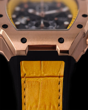 
                  
                    Load image into Gallery viewer, AK47 TW032-D7 (Rosegold/Yellow) Yellow Leather with Rubber Strap
                  
                