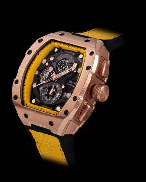 
                  
                    Load image into Gallery viewer, AK47 TW032-D7 (Rosegold/Yellow) Yellow Leather with Rubber Strap
                  
                