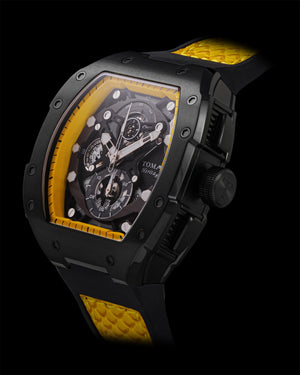 
                  
                    Load image into Gallery viewer, AK47 TW032-D8 (Black/Yellow) Yellow Leather with Rubber Strap
                  
                