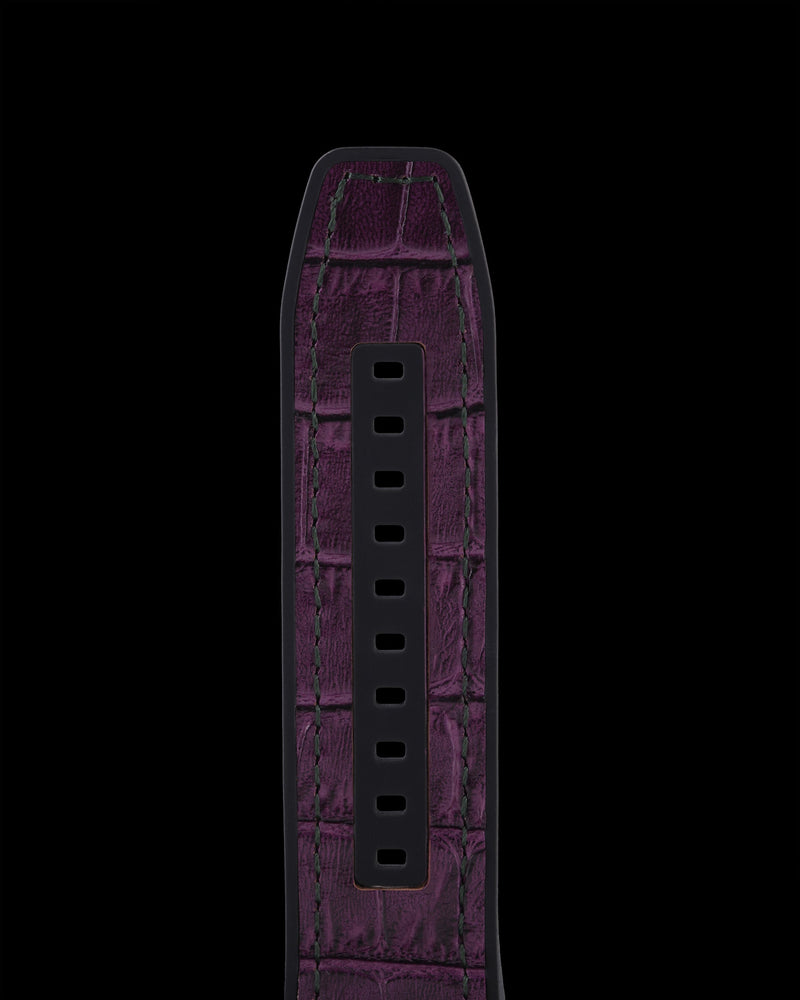 
                  
                    Load image into Gallery viewer, Xavier XL TW033-D1  (Black/Purple) with Green Purple Swarovski (Purple Bamboo Leather Strap)
                  
                