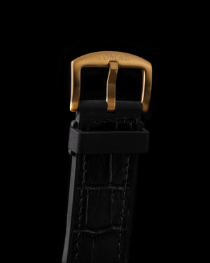 
                  
                    Load image into Gallery viewer, Xavier XL TW033-D12 (Gold/White) with White Swarovski (Black Leather Strap)
                  
                