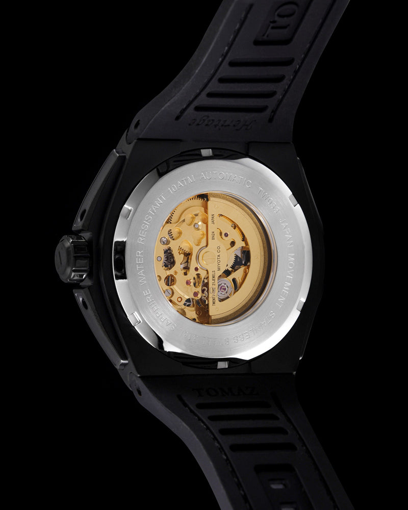 
                  
                    Load image into Gallery viewer, Xavier XL TW033-D14 (Matte Black) with Black Swarovski (Brown Leather Strap)
                  
                