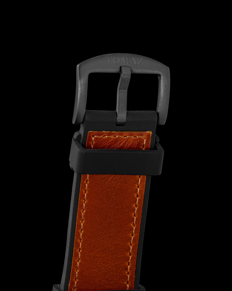 
                  
                    Load image into Gallery viewer, Xavier XL TW033-D14 (Matte Black) with Black Swarovski (Brown Leather Strap)
                  
                