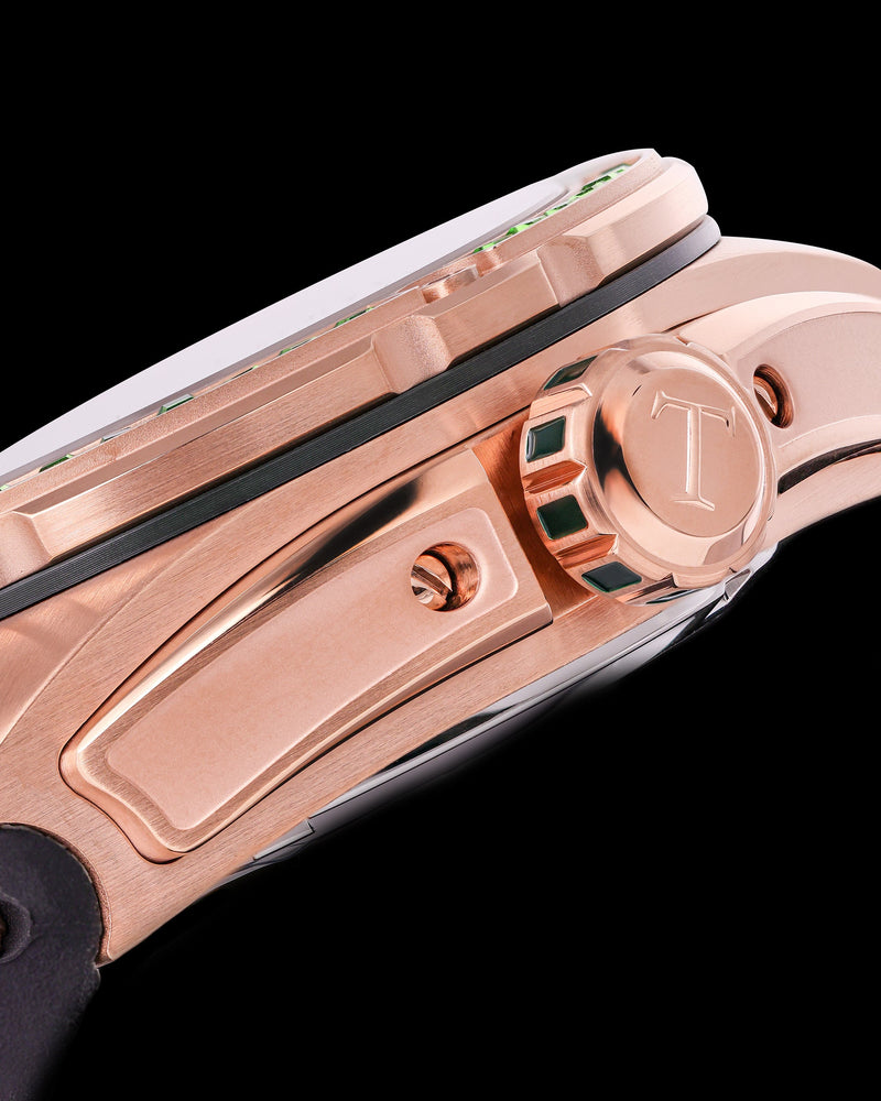 
                  
                    Load image into Gallery viewer, Xavier XL TW033-D15 (Rosegold/Green) with Green Swarovski (Green Leather Strap)
                  
                