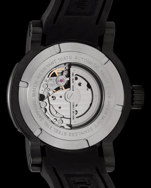 
                  
                    Load image into Gallery viewer, King TW036-D1 (Black/Rosegold) with Rainbow Zirconia Crystal (Black Silicone with Leather Strap)
                  
                