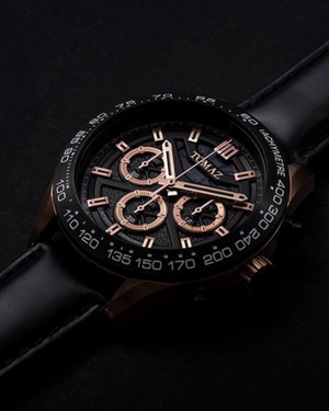 
                  
                    Load image into Gallery viewer, Tomaz Men&amp;#39;s Watch TW011-D1 (Rose Gold/Black) Black Leather Strap
                  
                