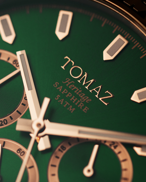 
                  
                    Load image into Gallery viewer, Tomaz Men&amp;#39;s Watch GR02-D7 (Rosegold/Green) Coffee Leather Strap
                  
                