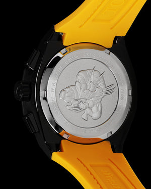 
                  
                    Load image into Gallery viewer, Marvel Wolverine TQ023K-D1 (Black/Yellow) with Blue Crystal (Yellow Leather with Silicone Strap)
                  
                