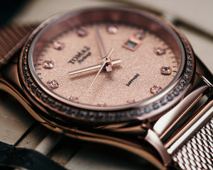 
                  
                    Load image into Gallery viewer, Tomaz Ladies Watch TQ017L-D2A (Rosegold/White) with Swarovski (Rosegold Mesh Strap)
                  
                