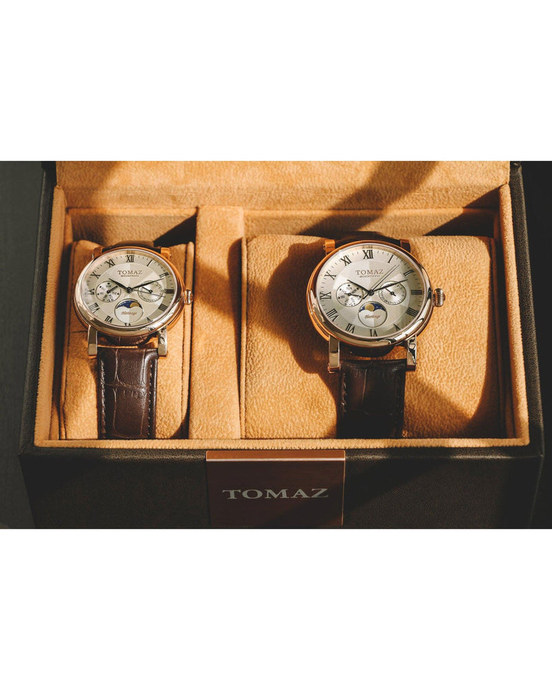 
                  
                    Load image into Gallery viewer, Tomaz Men&amp;#39;s Watch TQ007M-D4 (Rose Gold/White) Coffee Leather Strap
                  
                