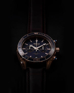 
                  
                    Load image into Gallery viewer, Tomaz Men&amp;#39;s Watch TW012-D2 (Rose Gold/Navy) Coffee Leather Strap
                  
                